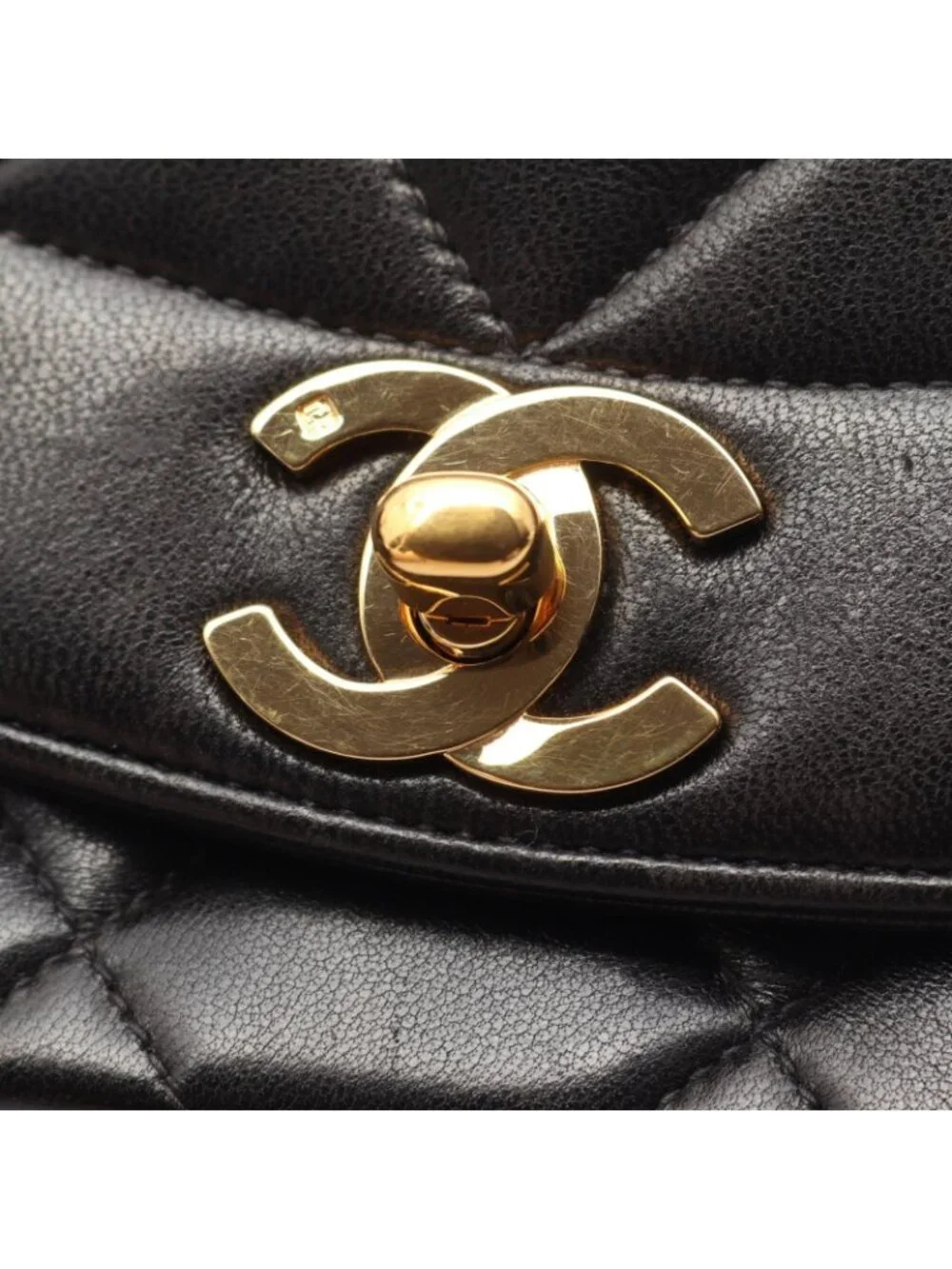 Chanel Shoulder Bag Quilted Diana Flap Black Lambskin Chain